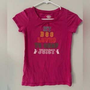 Juicy Couture girls size 8 vintage tshirt, My Dog Loves to Shop.